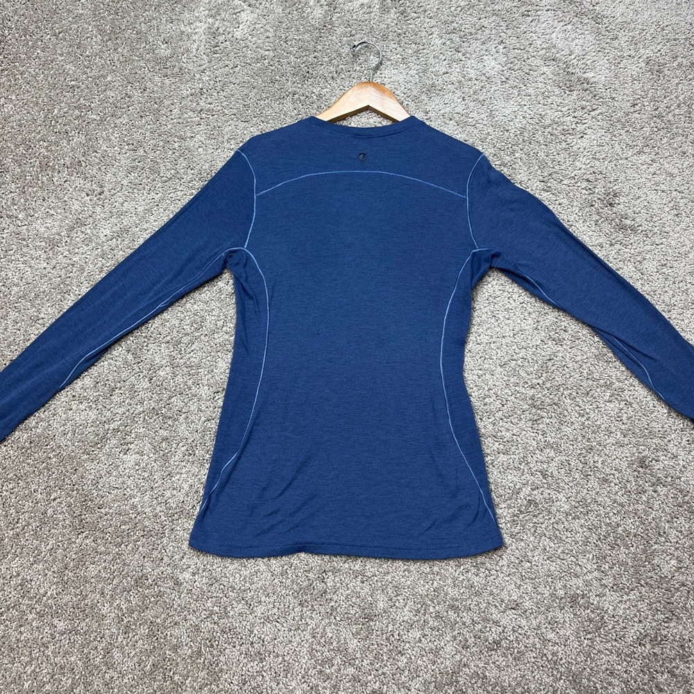 KUHL Top Womens Small Blue Heathered Long Sleeve Thumbholes Akkomplice Krew EUC - Picture 4 of 12